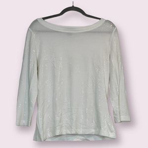 St. John Caviar White Sparkle Bandeau Top- Size Medium